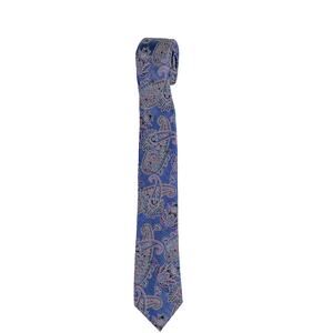 Ted Baker London Men’s Neck Tie 100% Silk Designer Blue Purple Paisley Pattern